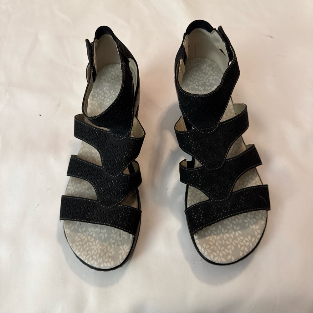 Jambu Black Wedge Sandals